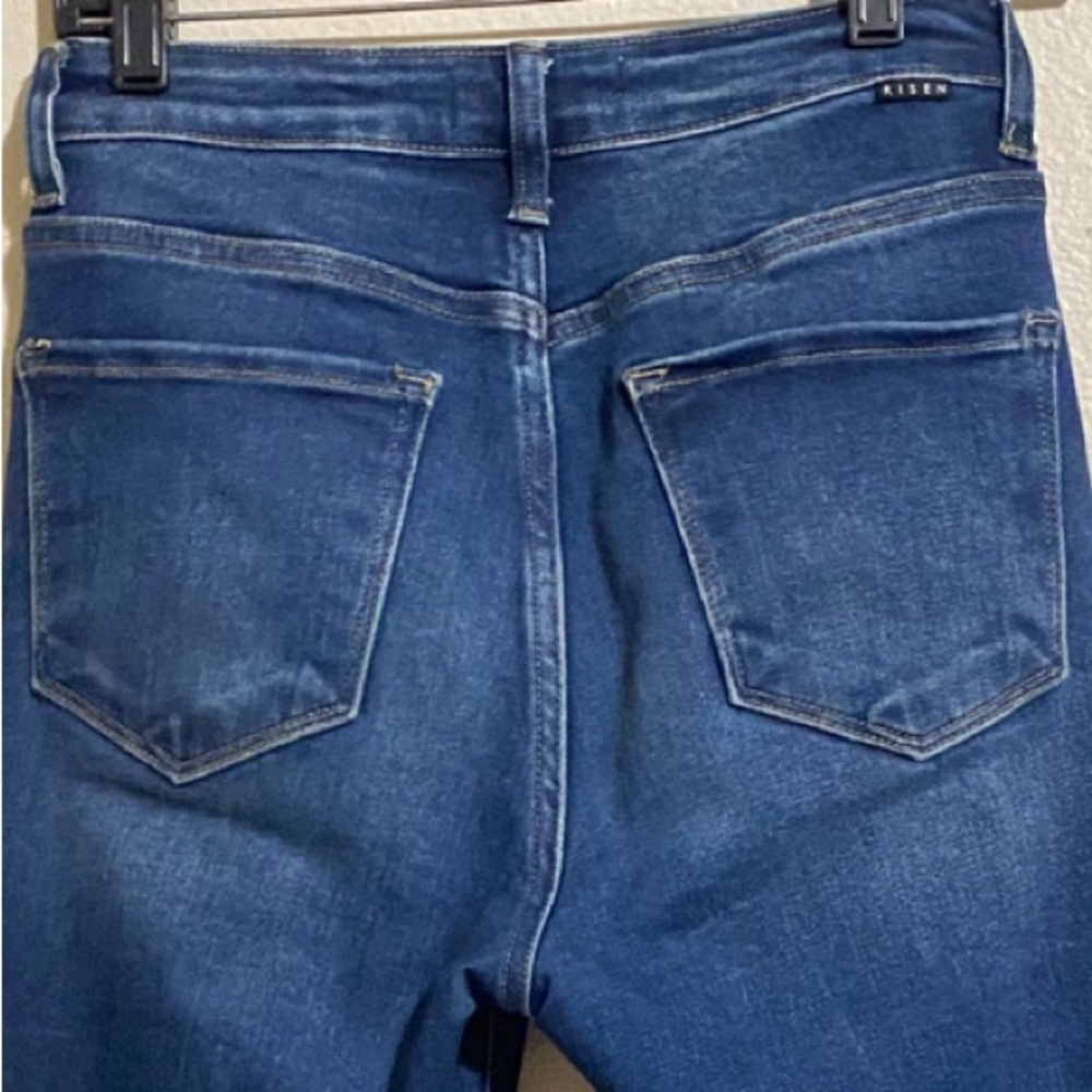 Risen Jeans High Rise Button Fly Straight Leg Raw Hem Size 26 Medium Was - Picture 12 of 13